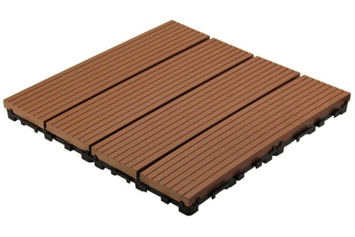 Striped WPC decking tiles_